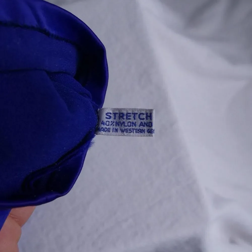 50s cobalt blue satin ball‎ gloves